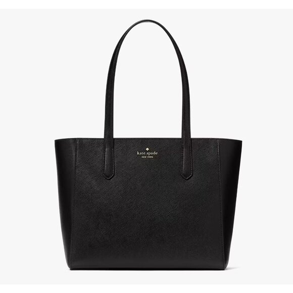 New Kate Spade Staci Medium Tote Saffiano Leather Black - Picture 1 of 5